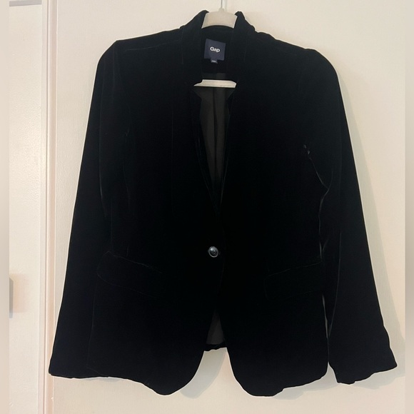 GAP Women's Black viscose/silk Blazer size 4 (SKU K128) - Picture 1 of 15